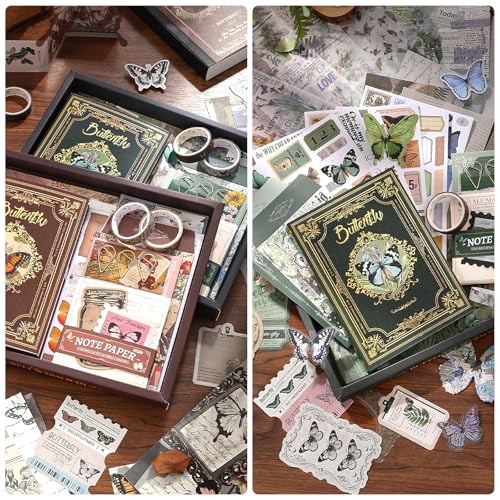 Scrapbook Supplies Kit, Vintage Junk journaling Supplies, Scrapbooking Kit - color: Forest Tales