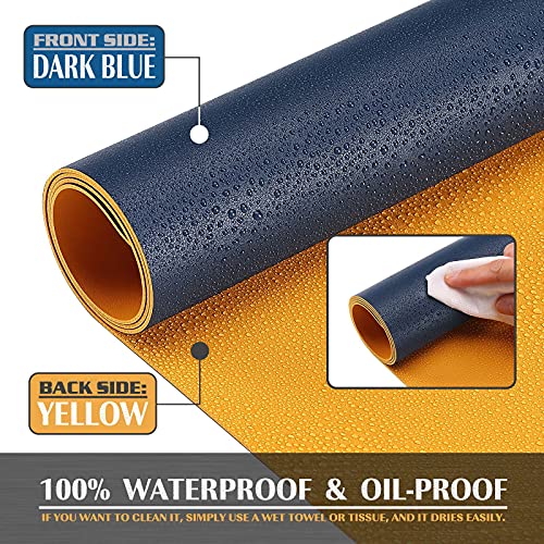K KNODEL Large Office Desk Mat, Leather Mouse Pad (31.5"x15.7", Dark Blue) - color: Dark Blue, size: 31.5" x 15.7"
