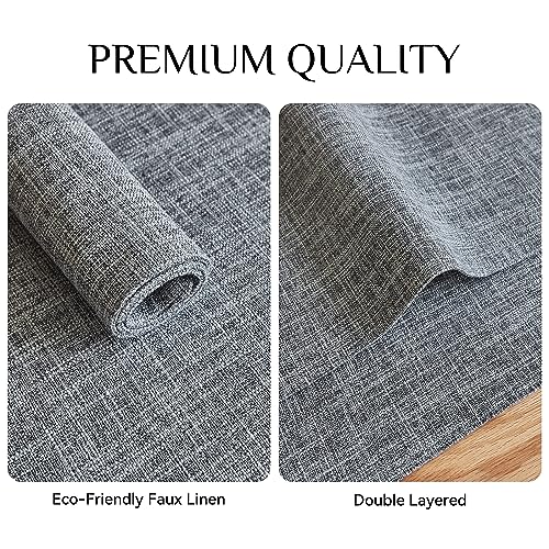 Softalker Faux Linen Cloth Placemats Set of 6-12 x 18 Inch, Light Grey - color: Light Grey, size: 6pc
