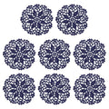 uxcell Fabric Coasters, 8pcs 4" with Floral Pattern Navy Blue - color: Navy Blue