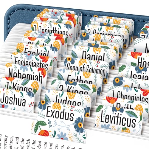 Essex Wares - Bold Blooms Floral Bible Tabs, 80 Tabs for Women & Men - color: Bold Blooms