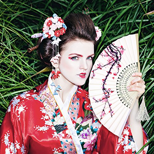 Zonon 4 Pack Hand Held Folding Fans for Women Silk,Adorable - style: Adorable