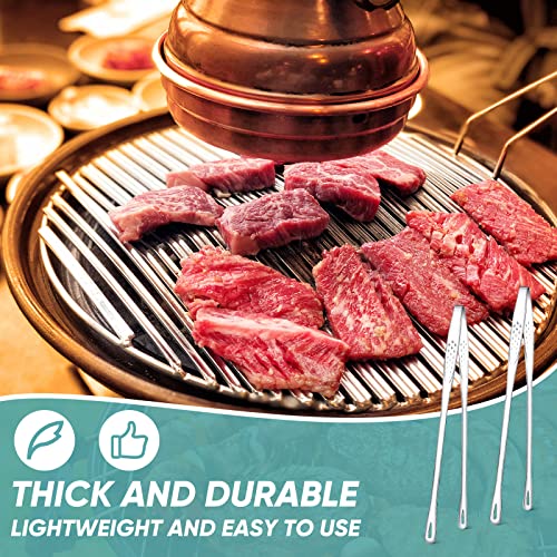meekoo 6 Pcs Stainless Steel Korean BBQ Grill Tongs - size: 11 Inches