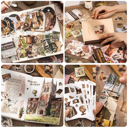 Scrapbook Supplies Kit, Cottagecore Aesthetic Junk Journal Scrapbook Kit - color: Whispering Pages