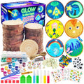 KIRKOTOY Wooden Painting Crafts Kit for Kids with Glow in The Dark