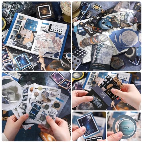 Scrapbooking Supplies Kit, Aesthetic Junk Journal Supplies, Scrapbook Kit - color: Cosmic Mystery