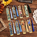 icceemee 8 Pieces of Gold Hollow Bookmarks with Tassels, Featuring Van Gogh and Monet Oil Painting Themes Perfect for Book Lovers, Writers, Readers, Children, Teenagers, Men, Women, and Adults - style: Oil Painting Theme Set of 8