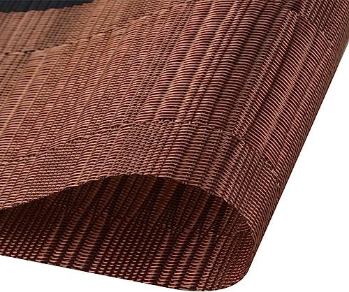 SHACOS Table Runners Woven Vinyl PVC Table Runner 12 x 36 inch Wipe Clean Bamboo Weave Countertop Table Decor Mats Indoor Outdoor, Ombre Coffee Black - color: Ombre Coffee Black, size: Table Runner 12 x 36 inch