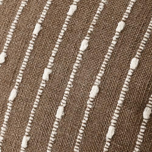 Foindtower Boho Striped Boucle Lumbar Throw Pillow Covers 12x20 Inch Brown - color: Brown, size: 20" x 12" (Pack of 2)
