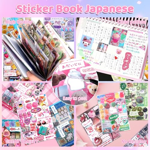 800Pcs Japanese Sticker Book for Journaling Adult, Cute Scrapbook Stickers - style: Bg 45 Sheet Parade