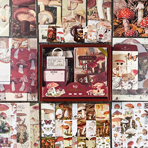 Scrapbook Supplies Kit, Vintage Junk journaling Supplies, Scrapbooking Kit - color: Mushroom