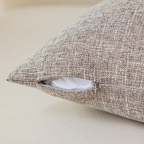 Kevin Textile Pillow Covers Faux Linen Toss Soft Throw Cushion Cases for Couch Sofa Bedroom, Invisible Zipper, 18x18 inches (Set of 2, Sesame Grey) - color: Sesame Grey, size: 18" x 18" (Pack of 2)