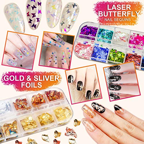 37pcs Nail Art Kit, Nail Design Tools Nail Art Brushes Set for DIY