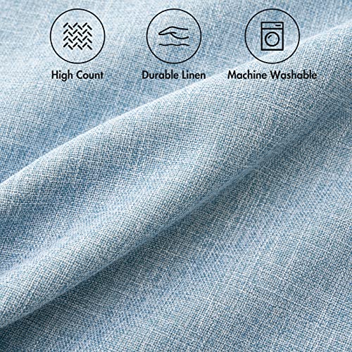 MIULEE Pack of 2 Linen Textured Pillow Covers, 16x16 Inch Light Blue - color: Light Blue, size: 16" x 16" (Pack of 2)
