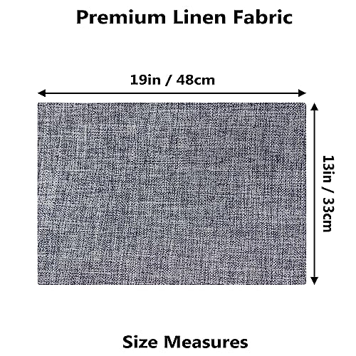 Demetex Grey Textured Linen Placemats Set of 8 Classic Place Mats Heat Resistant Cloth Table Placemat for Dinner Gathering Buffet, 13x19 inch, Ash Grey - color: Ash Grey, size: Placemats set of 8