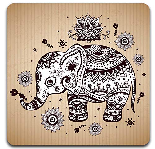 Personality Elephant Square Coaster Set - Made of Recycled Rubber-Set of 4 - color: Personality Elephant