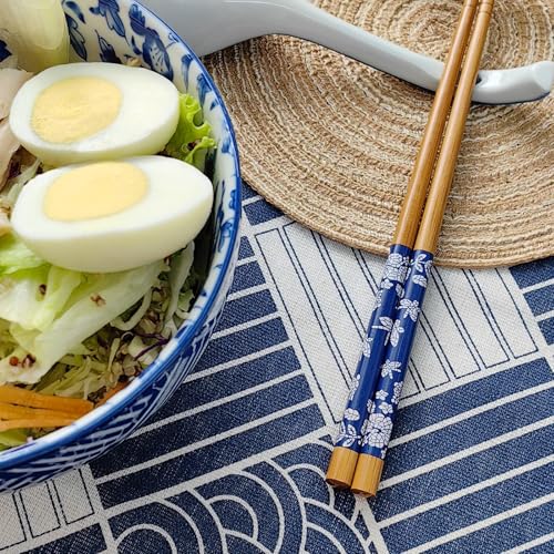 28Oz Ceramic Ramen Noodle Pho Bowl Set with Chopstick&Spoon&Gift box - size: 6in Dense Lined Pattern