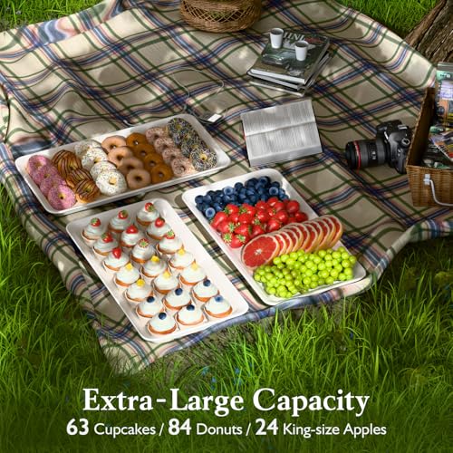 Bumusty 3-Pack Large Melamine Serving Trays Set, 17 x 8.6 in, White - color: White, size: 17" x 8.7"