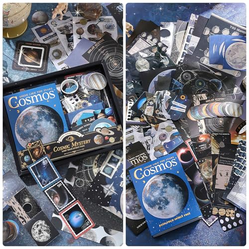 Scrapbooking Supplies Kit, Aesthetic Junk Journal Supplies, Scrapbook Kit - color: Cosmic Mystery