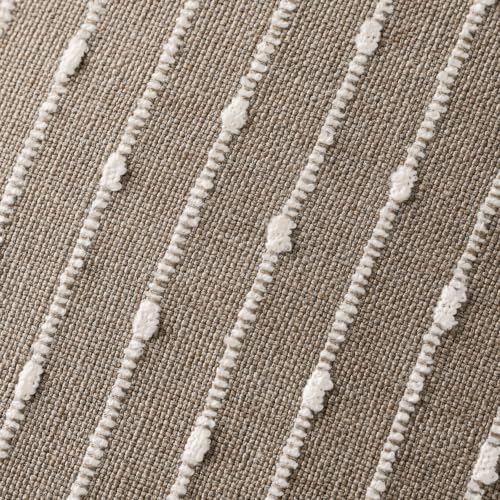Foindtower Decorative Striped Boucle Throw Pillow Covers 18x18 Taupe Gray - color: Taupe Gray, size: 18" x 18" (Pack of 2)