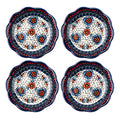Sizikato 4pcs Porcelain Appetizer Plate, 4-Inch Snack Plate Sauce Dipping Saucer, Exotic Flower Pattern C - color: C