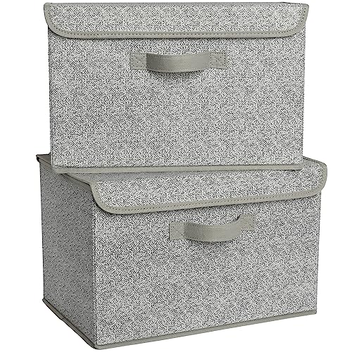 GRANNY SAYS Memory Keepsake Storage Box, Fabric Storage Bins with Lids - color: Ash Gray, size: Large