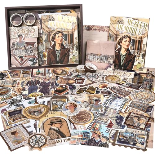 Scrapbook Supplies Kit, Vintage Junk journaling Supplies, Scrapbooking Kit - color: Museum Memories
