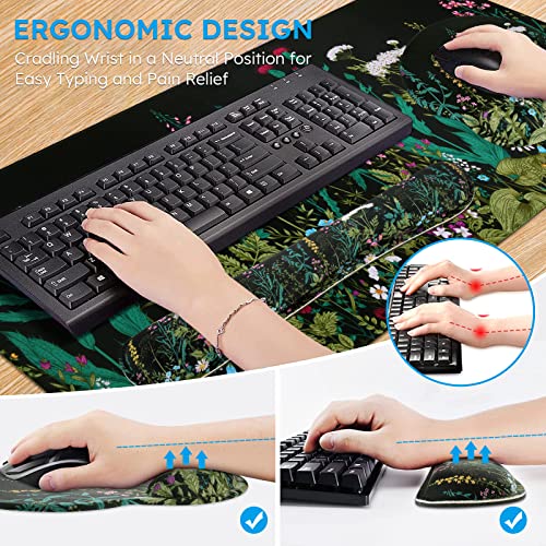 iCasso Floral 4in1 Writing Pad, 35.4"x15.7" Work Mat for Workspace - color: Weeds