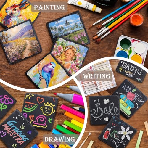 36 PCS Slate Coasters for Laser Engraving, Natural Stone Drink Coaster Bulk - color: 36 Pieces