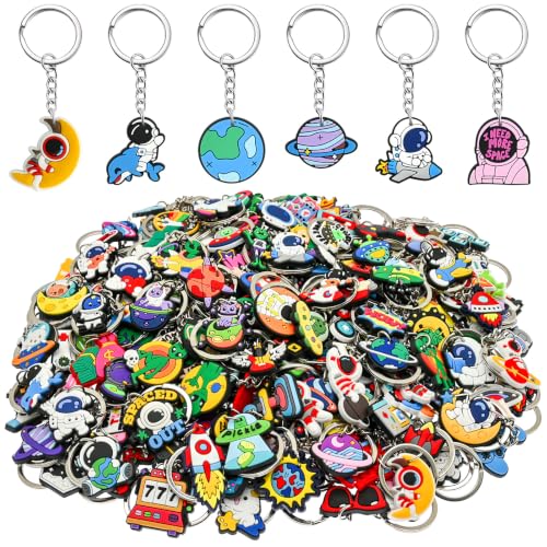 Cute Keychains Bulk, Keychain Charms Key Chain Trinkets Backpack Charms Accessories Keyring for Classroom Prizes - color: Astronaut-200pcs