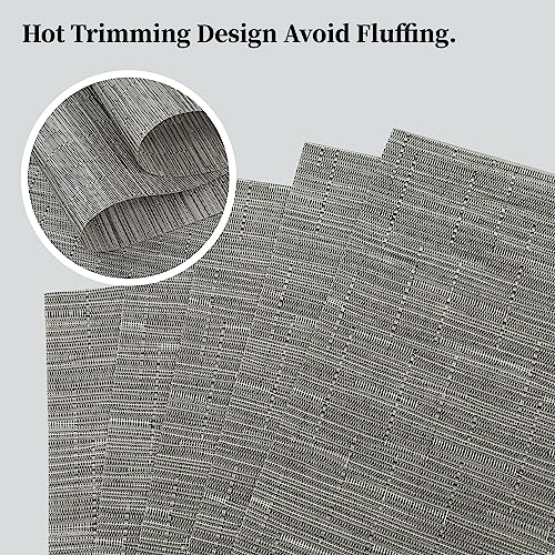 Leetaltree Silver Placemats Set of 8 - Heat Resistant Non-Slip Place mats for Dining Table, Washable Durable PVC Vinyl Woven Table Mats（Silver, 8） - color: E1- Sliver, size: Set of 8