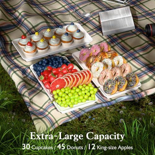 Bumusty 3-Tier Melamine Serving Tray Set, 14 x 7 in, Gold Stand - color: Gold, size: 14" x 7"