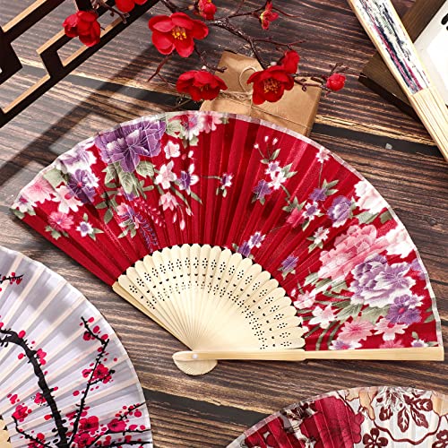 Unittype 24 Pcs Floral Folding Hand Fans for Women, Handheld Fans, Lovely - style: Lovely Style
