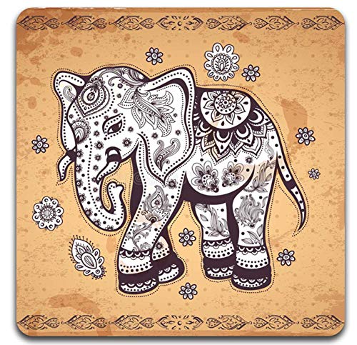 Personality Elephant Square Coaster Set - Made of Recycled Rubber-Set of 4 - color: Personality Elephant