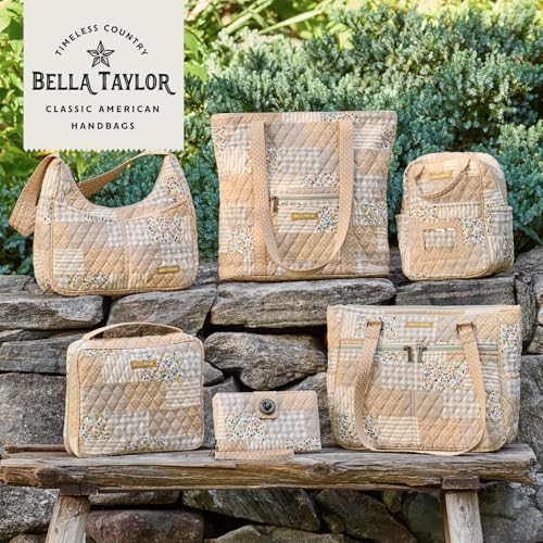 Bella Taylor Small Tote, Quilted Shoulder Bag for Women - color: Prairie Meadow Patch