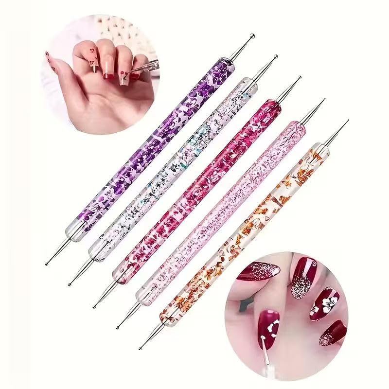 10Pcs Pink Nail Liner Brush & Dual-Ended Dotting Pen Set - Professional Ultra-Fine Liner Brush for French Tip, Intricate Patterns, Dot Art & Gel Polish Manicure, Salon & DIY Manicure Tool Kit - color: Liner Brush & Dotting Pen
