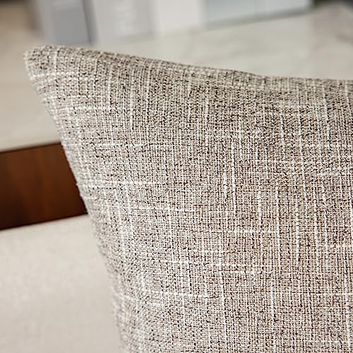 Kevin Textile Pillow Covers Faux Linen Toss Soft Throw Cushion Cases for Couch Sofa Bedroom, Invisible Zipper, 18x18 inches (Set of 2, Sesame Grey) - color: Sesame Grey, size: 18" x 18" (Pack of 2)