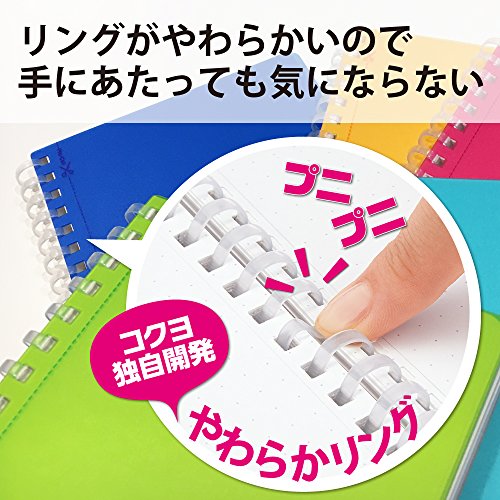 Kokuyo Spiral Graph Notebook, 5.8'' x 4.1'' Business Journal A6 Soft Ring Notebooks with 5mm Grid Ruled, 70 Perforated Sheets, Black 1 Subject Notebook, Note Taking for Work.Japan Import(SU-SV457S5-D) - size: A6