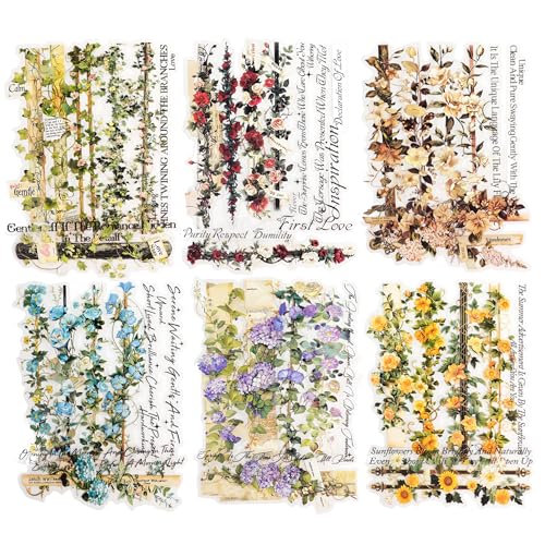 90 Pcs Floral Strip PET Stickers for Scrapbook Journaling - color: Blossoming Vines