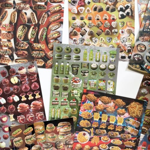 Japanese Sticker Book for Scrapbooking Supplies,Food Stickers for Planner - color: Horizon