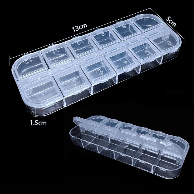 1pcs Adjustable 1-24 Grids Compartment Jewelry Box Transparent Plastic Storage Boxes Container Earring Organizer Case (Style8) - color: Style8