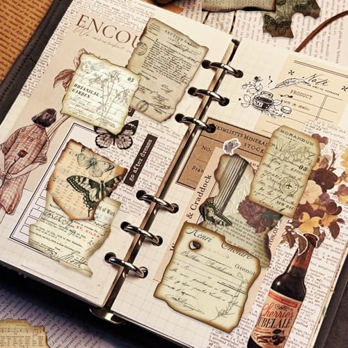 PRSTINCOL Vintage Journaling Stickers,Scrapbook Supplies for Planners,100Pcs Junk Journal Supplies with Antique Map Prints, Distressed Edges for Teenagers Adults - style: nautical_chart