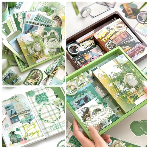 Scrapbooking Supplies Kit, Aesthetic Junk Journal Supplies, Scrapbook Kit - color: Mist Island Poems