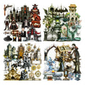 80 Pcs Pixel Art Gothic Fantasy Stickers for Scrapbooking - color: Dark Pixels