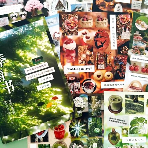 Japanese Stickers Book Set,500+ Vintage Kawaii Stickers,20 Sheets Four Seasons Theme for Scrapbook Supplies, Junk Journal, Journaling, Planner, Notebook (Moonlit) - color: Moonlit