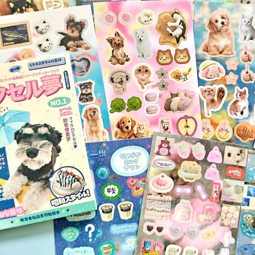 30 Sheets Japanese Sticker Book, 700+ Kawaii Scrapbook Stickers for Journaling, Pre-Cut Self-Adhesive Star-Shimmer Stickers for Junk Journal, Journaling, Planner(Film Pixel Dream) - color: Film Pixel Dream