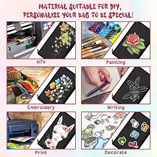 Legigo Blank Canvas Bags Zipper Pouch Makeup Bags Pencil Pouch Bulk - color: Black