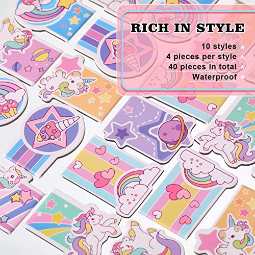 Containlol 40 Pcs Back to School Gift Unicorn Magnetic Bookmarks for Reading Girls Cute Page Clips Bulk Page Markers Bookmark for Classroom Reward Students Unicorn Party School Birthday Home Carnival
