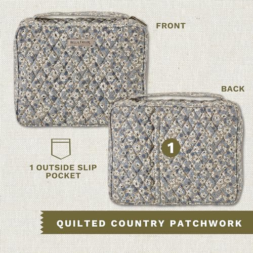Bella Taylor Bible Cover, Quilted Bible Case, Khaki Floral - color: Khaki Floral, size: Large