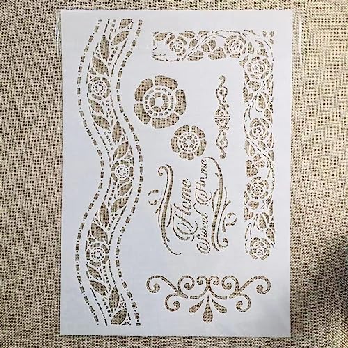 TIAMECH A4 Reusable Vintage Stamp Stencils for Painting - style: 4Pcs Vintage Ticket